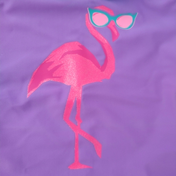 NWT Girls Flamingo UPF 50+ One Piece Swimsuit - Picture 3 of 5
